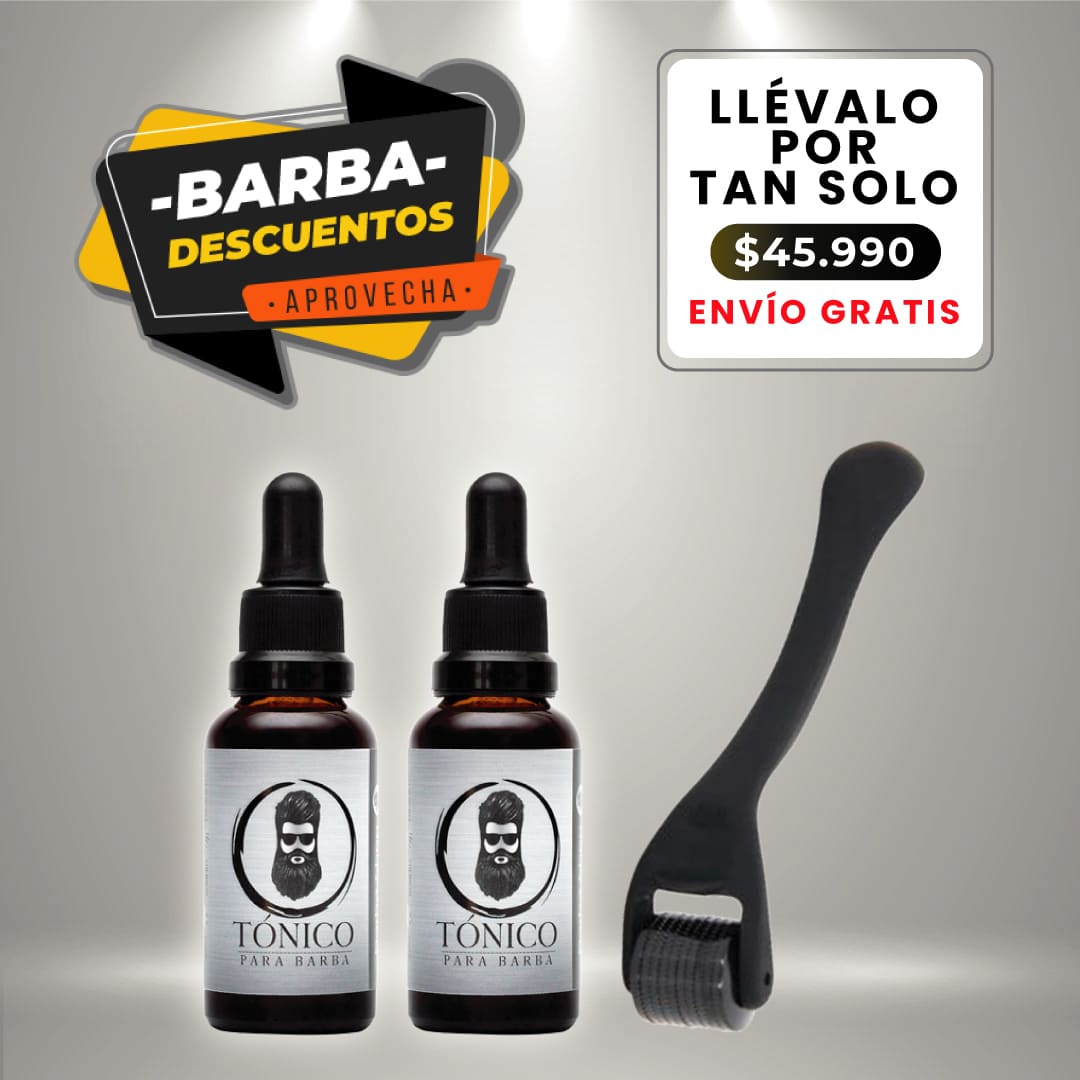 Tónico Para Barba x2 + Barba Roller + Envío Gratis