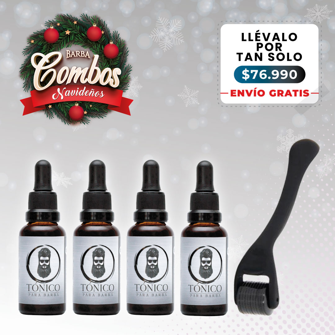 Tónico Para Barba x4 + Barba Roller + Envío Gratis