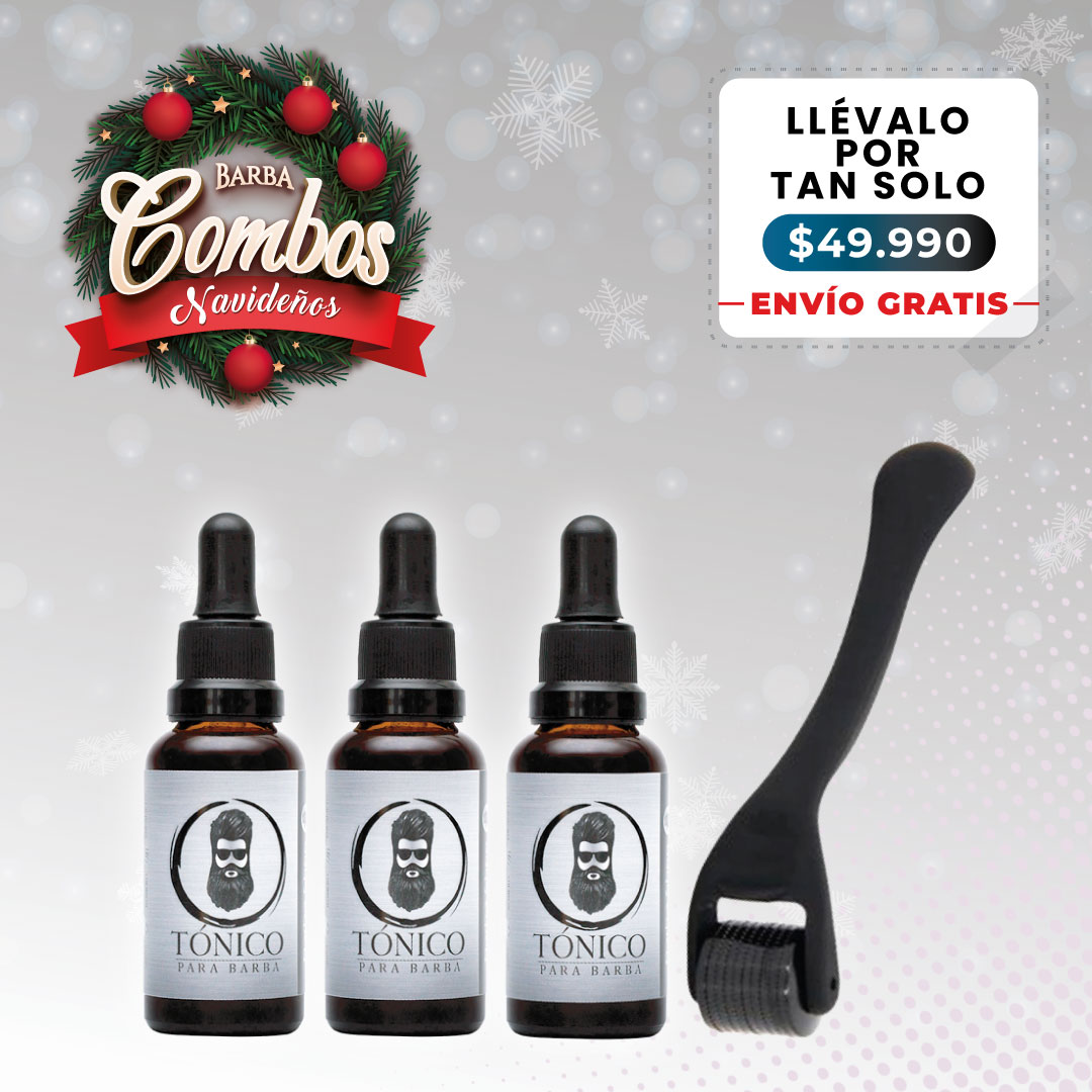 Tónico Para Barba x3 + Barba Roller + Envío Gratis