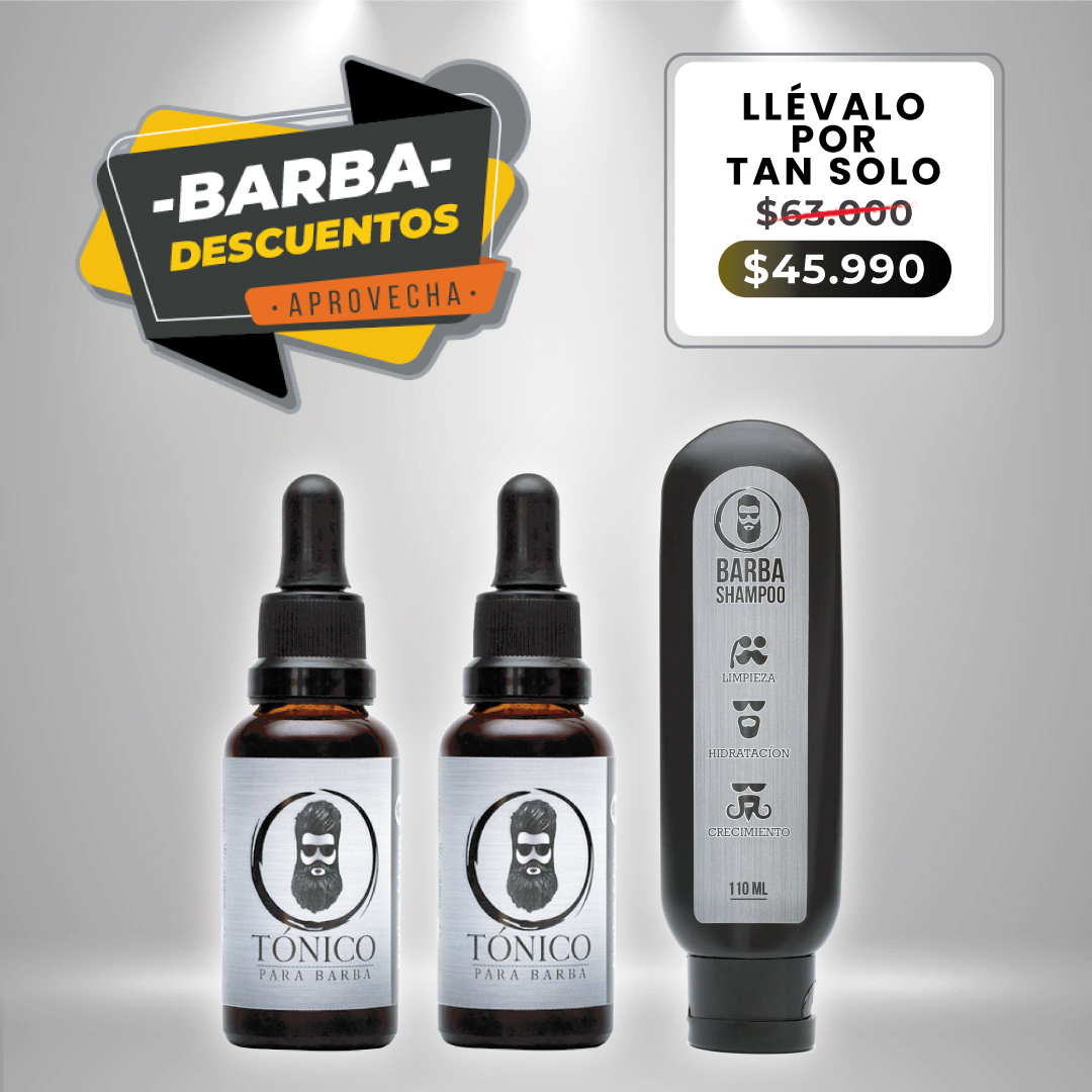 Tónico Para Barba x2 + Barba Shampoo + Envío Gratis