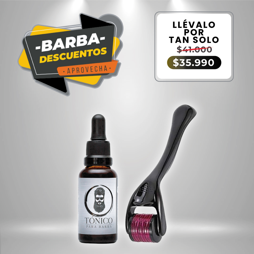 Tónico Para Barba + Barba Roller + Envío Gratis