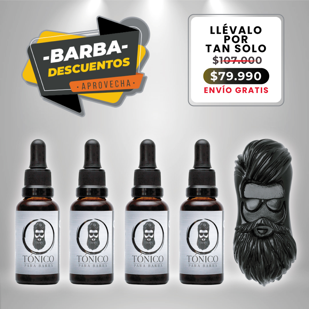 Tónico Para Barba x4 + Barba Jabón + Envío Gratis